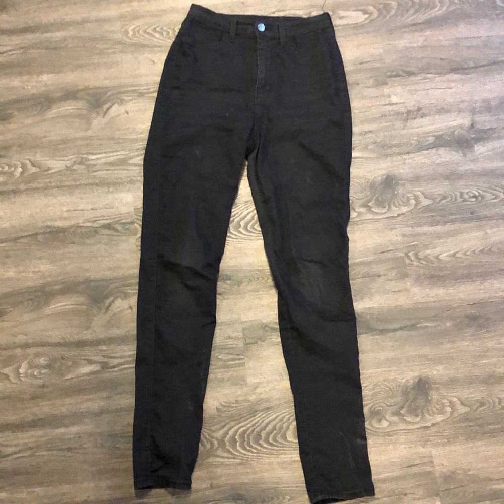 AKIRA BLACK HIGH WAISTED SKINNY JEANS